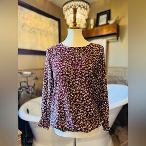 Allison Joy floral blouse size xs button back